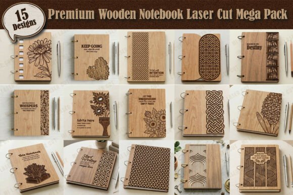 Download Premium Wooden Notebook Cover Mega Pack - K Collection