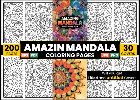 Download Amazing Mandala Adult Coloring Book - K Collection