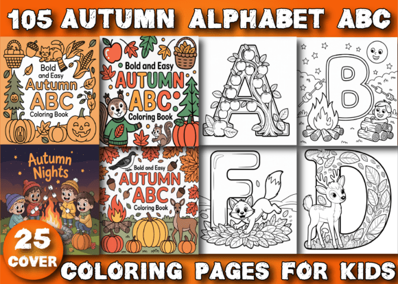 Download Autumn Alphabet ABC Coloring Pages Kids - K Collection
