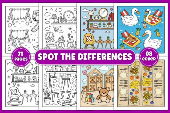 Download Spot the Differences Coloring Book - K Collection