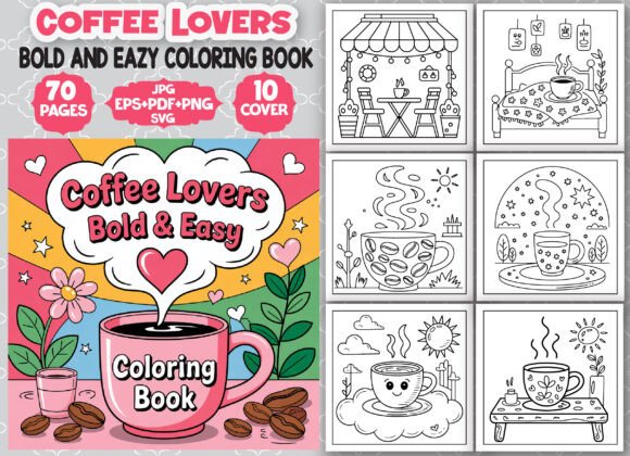 Download Coffee Lovers Bold &amp; Easy Coloring Book - K Collection