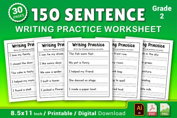 Download Sentence Writing Worksheet for 2nd Grade - K Collection