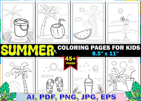 Download 45+ Summer Coloring Pages for Kids - K Collection