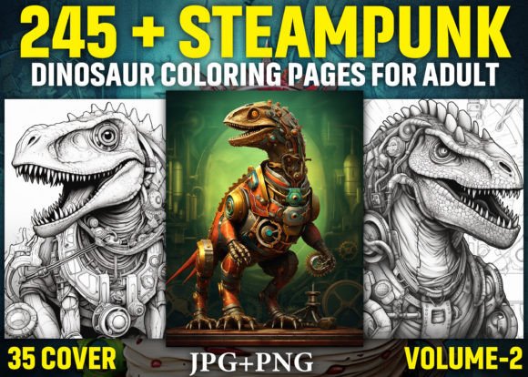 Download 245+ Steampunk Dinosaur Coloring Pages - Premium Resources