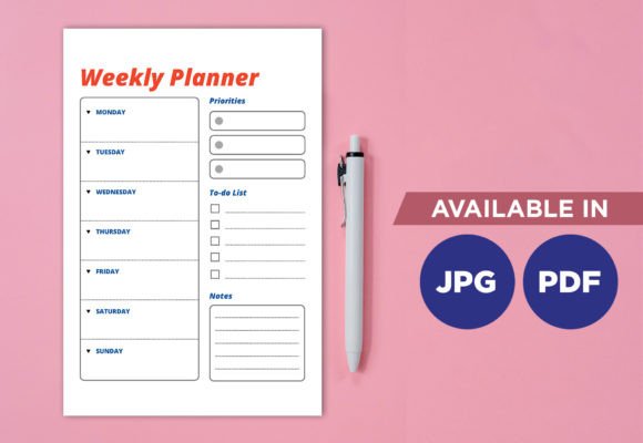 Download Weekly Planner Print Templates - K Collection