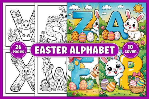 Download Easter Alphabet Coloring Pages for Kids - K Collection