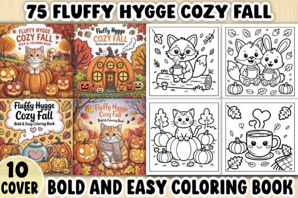 Download 75 Fluffy Hygge Cozy Fall Coloring Book - K Collection