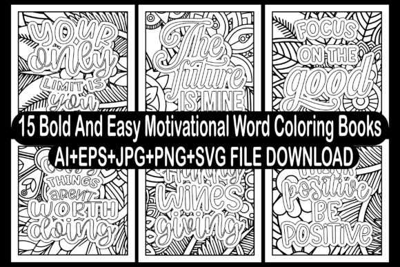 Download 15 Motivational Word Coloring Books - Motivational word coloring book Collection