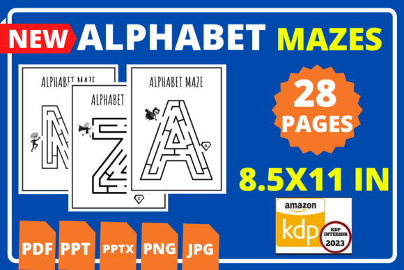 Download Alphabet Mazes, KDP Interiors, Kids Book - K Collection