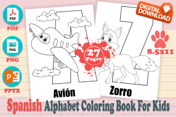 Download Spanish Alphabet Coloring Book for Kids - K Collection
