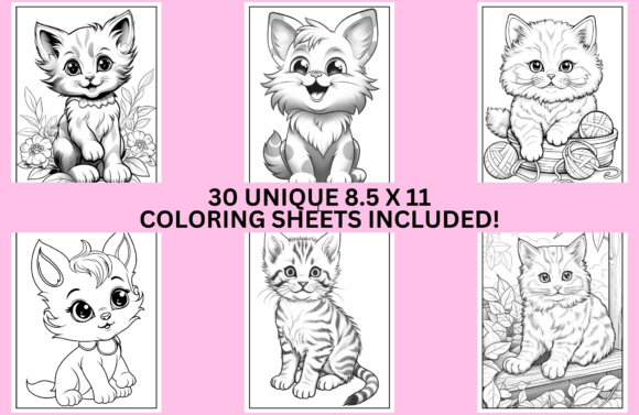 Download KDP Interior Cat Coloring Sheets - K Collection