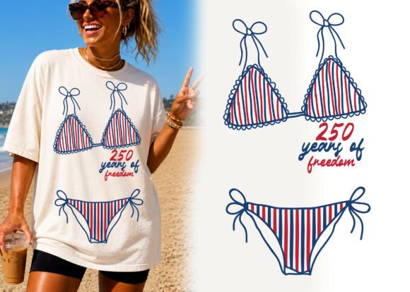 Download 250 Years of Freedom Bikini Graphic Tee - K Collection