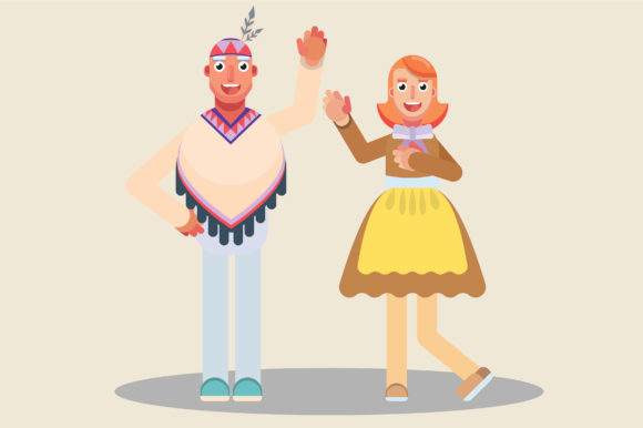 Download Teens with Costumes - Thanksgiving Theme - K Collection
