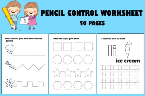 Download Pencil Control Worksheet _ Tracing - K Collection