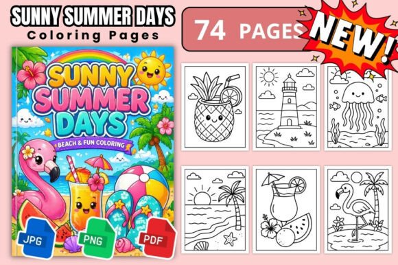 Download Sunny Summer Days Coloring Book Pages - K Collection
