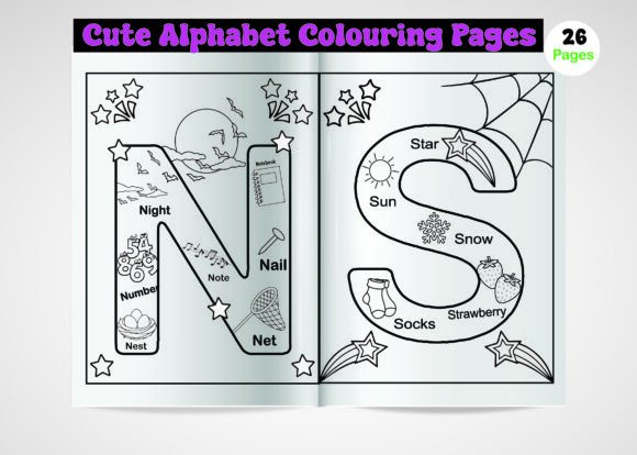 Download Alphabet Coloring Pages for Kids (a-Z) - K Collection