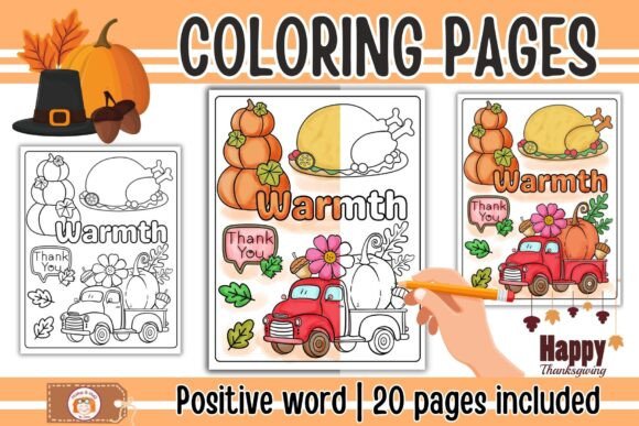 Download Thanksgiving Day Positive Word Coloring - K Collection