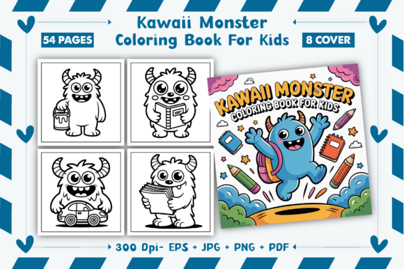 Download Kawaii Monster Coloring Pages for Kids - K Collection
