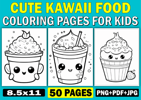 Download Cute Kawaii Food Coloring Pages for Kids - K Collection