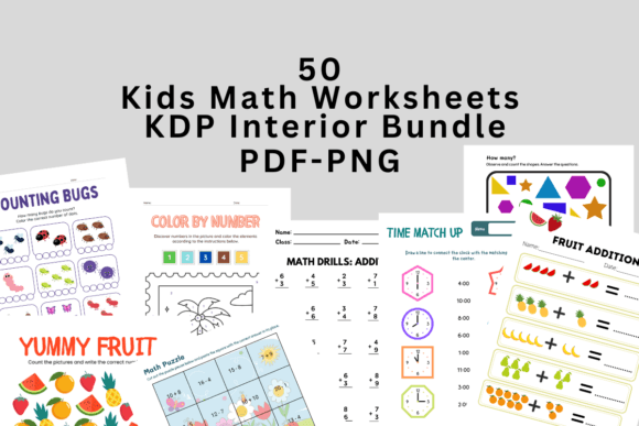 Download Kids Math Worksheets KDP Interior Bundle - K Collection
