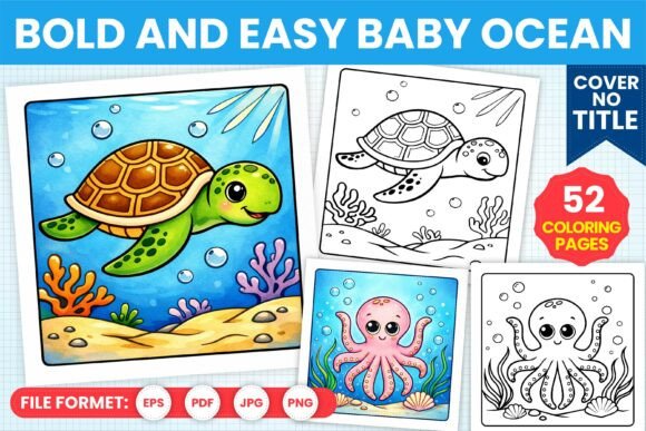 Download Bold and Easy Baby Ocean Coloring Book - K Collection