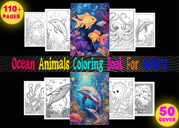 Download Ocean Animal Coloring Book for Adults - K Collection
