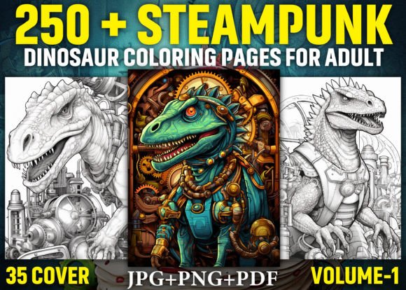Download 250+ Steampunk Dinosaur Coloring Pages - Premium Resources