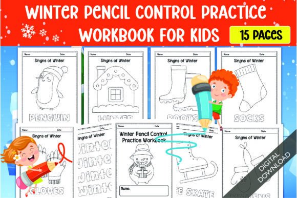 Download Winter Pencil Control Practice Workbook - K Collection