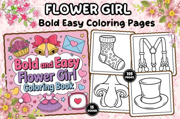 Download Bold and Easy Flower Girl Coloring Book - K Collection