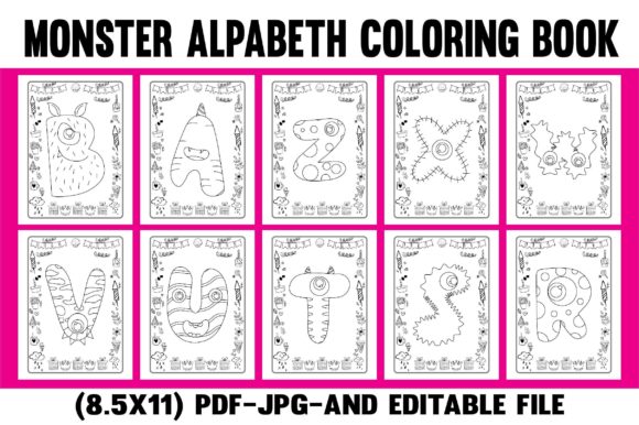 Download Monster Alphabet a to Z Coloring Book - K Collection