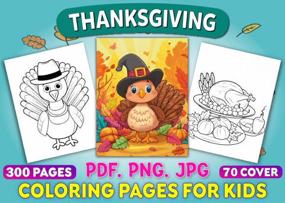 Download 300 Happy Thanksgiving Coloring Pages - K Collection