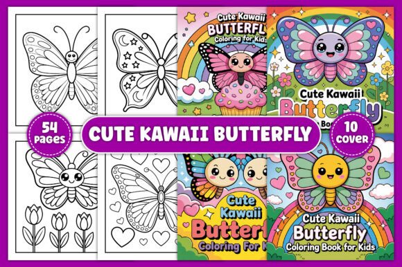 Download Cute Kawaii Butterfly Coloring Pages - K Collection