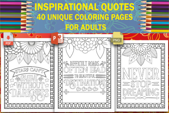 Download Inspirational Quotes Coloring Book Pages - K Collection