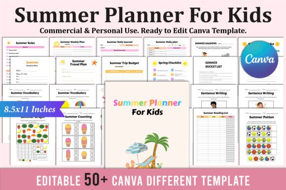 Download Summer Planner for Kids for Canva KDP - K Collection