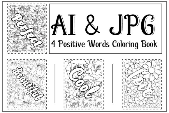 Download 4 Positive Words Coloring Book - K Collection