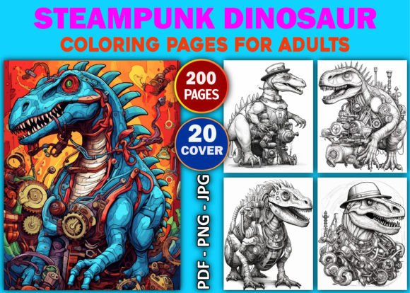 Download 200 Steampunk Dinosaur Coloring Pages - K Collection