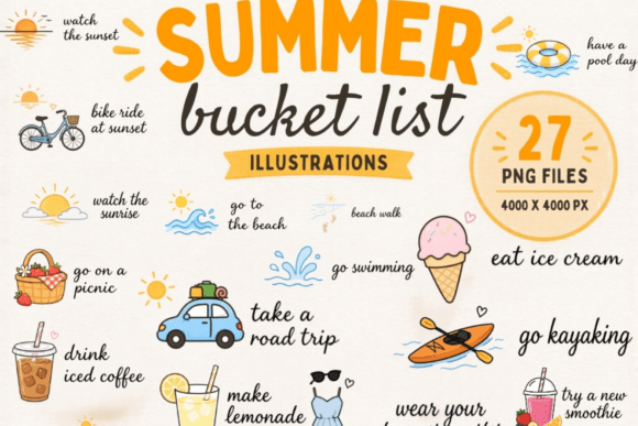 Download Summer Bucket List PNG Bundle - K Collection