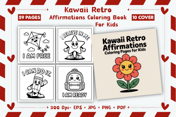 Download Kawaii Retro Affirmations Coloring Pages - K Collection