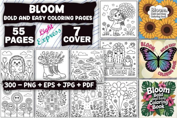 Download Bloom Bold &amp; Easy Coloring Book - K Collection