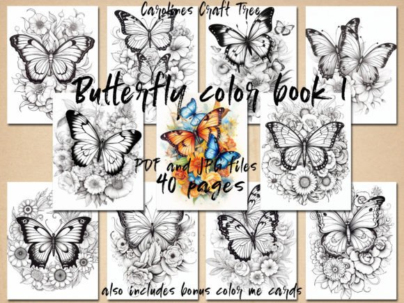 Download Butterfly Color Book and Color Me Cards - K Collection