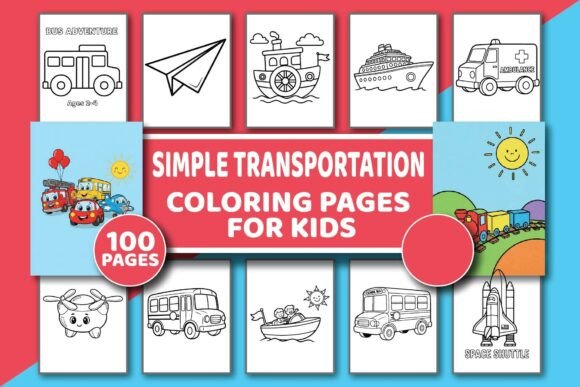 Download Simple Transportation Coloring Book - K Collection