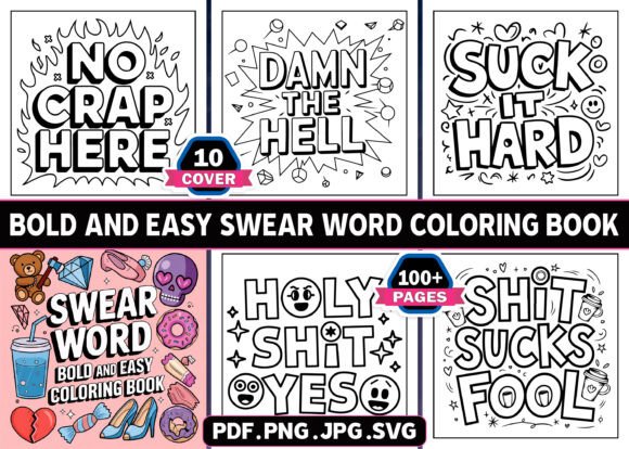 Download ADULT Swear Word Bold and Easy Coloring Book - K Collection