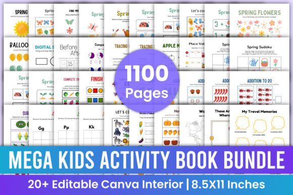Download Mega Kids Activity Book Bundle Canva Kdp - K Collection