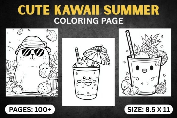 Download Cute Kawaii Summer Coloring Pages - K Collection