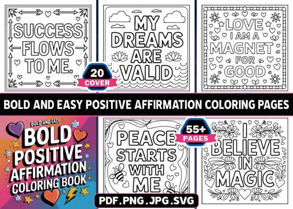 Download Positive Affirmation Coloring Pages KDP - K Collection