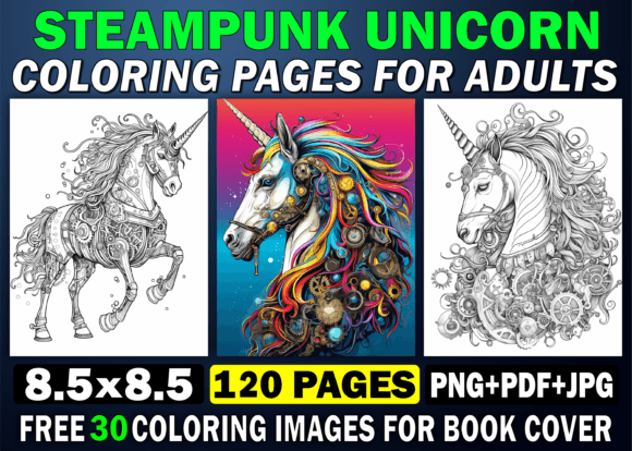 Download 115+Steampunk Unicorn Coloring Pages KDP - K Collection