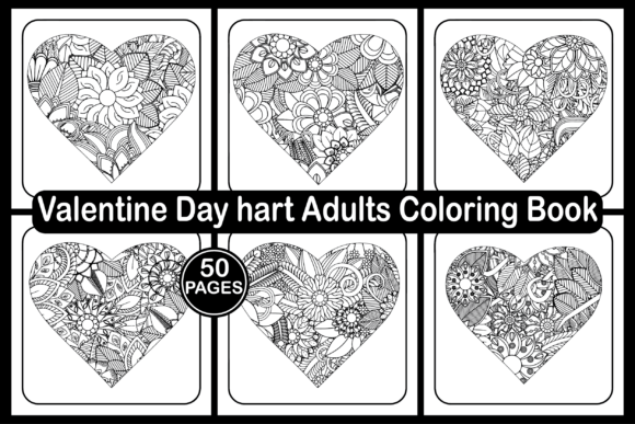 Download Valentine Day Hart Adults Coloring Book - K Collection