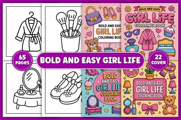 Download Bold and Easy Girl Life Coloring Book - K Collection