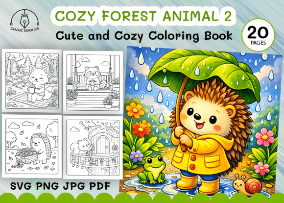 Download Cozy Forest Animals Cute Coloring Book - K Collection