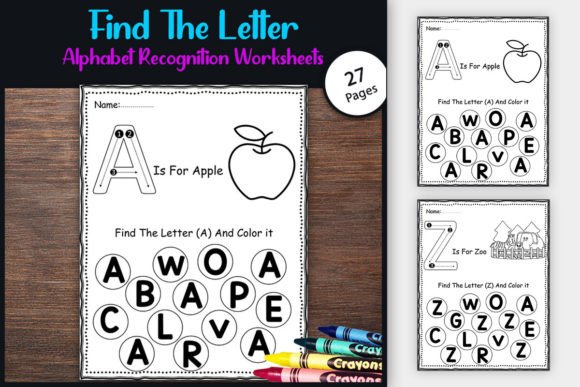 Download Find the Letter: Alphabet Worksheets - K Collection
